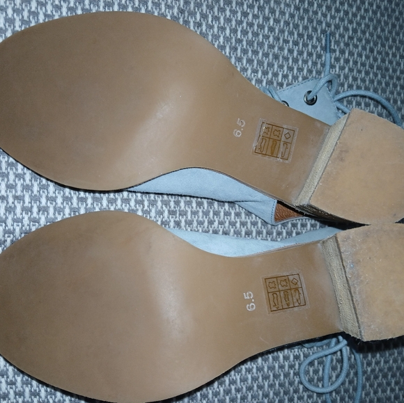 Jeffrey Campbell for Free People Laceup Open Heel Bootie Chunky Heel Sz 6.5 - Picture 4 of 13